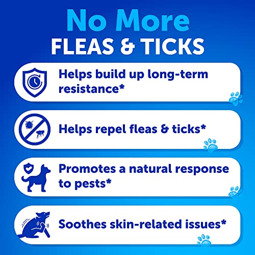 Flea and Tick Prevention for Dogs Chewables - Made in USA - Natural Flea and Tick Supplement for Dogs - Oral Flea Pills for Dogs - Pest Defense - All Breeds and Ages