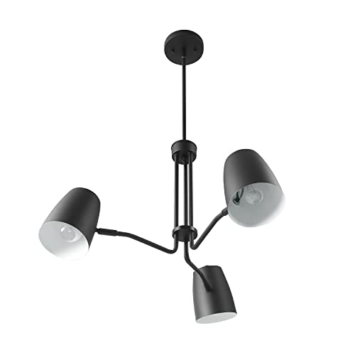 Novogratz x Globe Logan 3-Light Chandelier, Matte Black