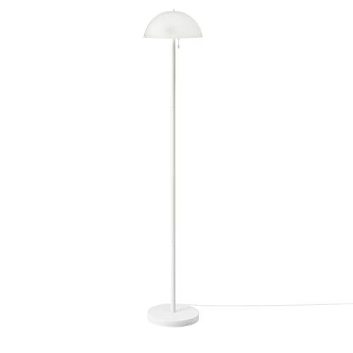Globe Electric 67526 Dixon 65" 2-Light Floor Lamp, Matte White, Frosted Glass Shade, Vertical Pull-Chain Stepless Dimmer Switch