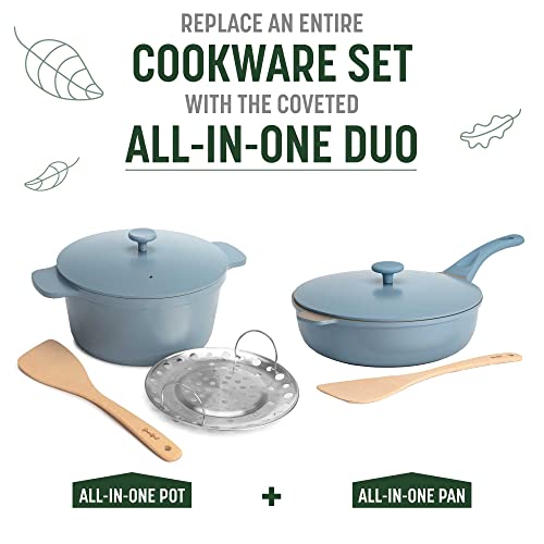 Goodful All-in-One Pan, Multilayer Nonstick, High-Performance Cast Construction, Multipurpose Design Replaces Multiple Pots and Pans, Dishwasher Safe Cookware, 11-Inch, 4.4-Quart Capacity, Blue Mist