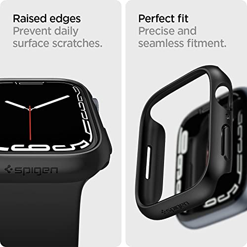 Spigen Thin Fit Designed for Apple Watch Case Series 9/8/7 45mm Thin Hard PC Case - Black