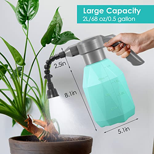 SideKing 0.5 Gallon Electric Spray Bottle Plant Mister for Indoor/Outdoor Plants, 2L Automatic Watering Can Rechargeable Battery Powered Sprayer with Adjustable Spout for Garden, Fertilizing, Cleaning