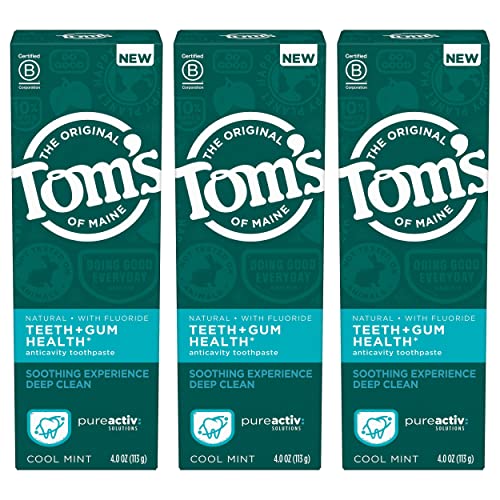 Tom's of Maine PureActiv Teeth + Gum Health* Natural Anticavity Toothpaste Gel 4.0oz , 3-Pack