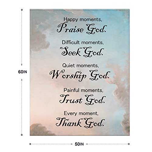 Christian Gifts for Women, Religious Gifts for Women 50"X 60" Catholic Bible Verse Blanket Inspirational Spiritual Scriptures Soft Throw Blanket Birthday Gifts for Women Gifts for Father's Day