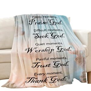 christian gifts for women, religious gifts for women 50"x 60" catholic bible verse blanket inspirational spiritual scriptures soft throw blanket birthday gifts for women gifts for father's day