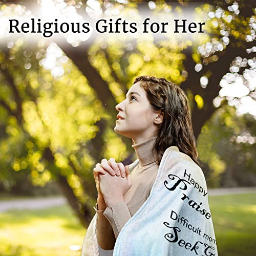 Christian Gifts for Women, Religious Gifts for Women 50"X 60" Catholic Bible Verse Blanket Inspirational Spiritual Scriptures Soft Throw Blanket Birthday Gifts for Women Gifts for Father's Day