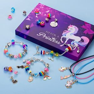 DIVAS MODE Charm Bracelet Making Kit for Girls, Unicorn/Mermaid Toys Gifts for Girls Age 6-8,Beads for Jewelry Making,Craft Supplies Kits Gifts for Teen Girls Toys