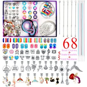 DIVAS MODE Charm Bracelet Making Kit for Girls, Unicorn/Mermaid Toys Gifts for Girls Age 6-8,Beads for Jewelry Making,Craft Supplies Kits Gifts for Teen Girls Toys