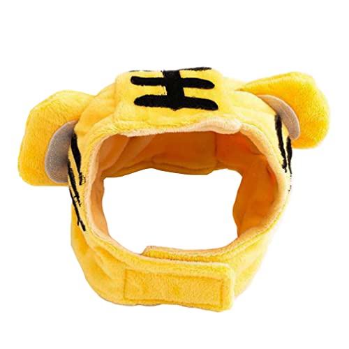 Generic 2pcs Dog Pet Costumes Hat Novelty Puppy Hat Chinese New Year Pet Tiger Hat for Xmas Birthday Chinese Spring Festival Party Dress up, Yellow, 15X12CM, 042C36QH14B91