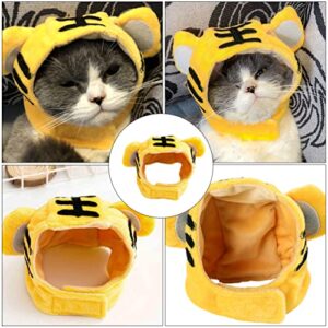 Generic 2pcs Dog Pet Costumes Hat Novelty Puppy Hat Chinese New Year Pet Tiger Hat for Xmas Birthday Chinese Spring Festival Party Dress up, Yellow, 15X12CM, 042C36QH14B91