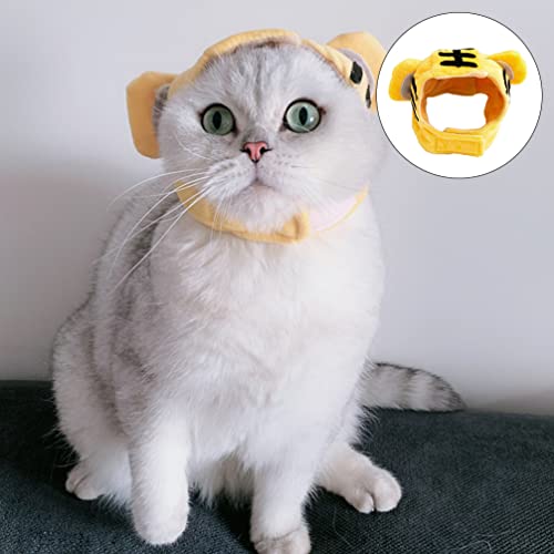 Generic 2pcs Dog Pet Costumes Hat Novelty Puppy Hat Chinese New Year Pet Tiger Hat for Xmas Birthday Chinese Spring Festival Party Dress up, Yellow, 15X12CM, 042C36QH14B91