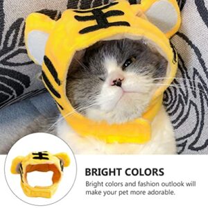 Generic 2pcs Dog Pet Costumes Hat Novelty Puppy Hat Chinese New Year Pet Tiger Hat for Xmas Birthday Chinese Spring Festival Party Dress up, Yellow, 15X12CM, 042C36QH14B91