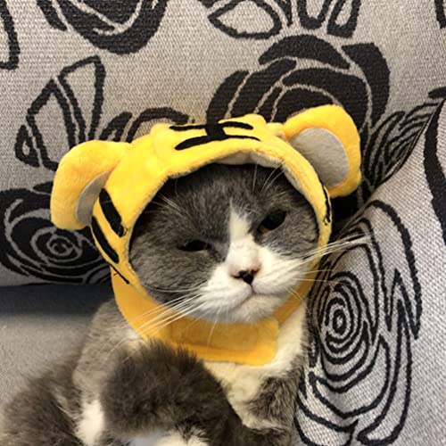 Generic 2pcs Dog Pet Costumes Hat Novelty Puppy Hat Chinese New Year Pet Tiger Hat for Xmas Birthday Chinese Spring Festival Party Dress up, Yellow, 15X12CM, 042C36QH14B91