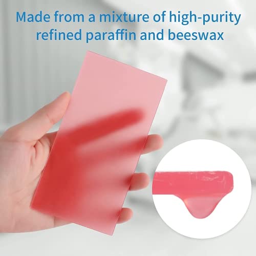 17Pcs Red Dental Wax Sheets, Base Plate Wax for Dentist, 1.3/2mm Thickness Casting Modeling Wax Sheets Supply for Modelling/Filling Oral Care,Denture Lab Equipment (250g)