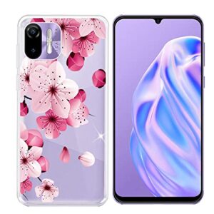 aqgg for ulefone note 6 [6.10 in ] case, soft silicone bumper shell transparent flexible rubber phone protective cases tpu cover for ulefone note 6 -fresh flowers, (6.10 inches)