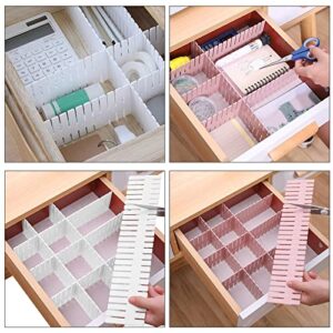 MUKCHAP 72 Pieces DIY Plastic Grid Drawer Organizer, 12.6 Inch Plastic Grid Drawer Dividers, Plastic Adjustable Drawer Dividers Organizer for Sock, Underwear, Scarf, 36 White, 36 Pink