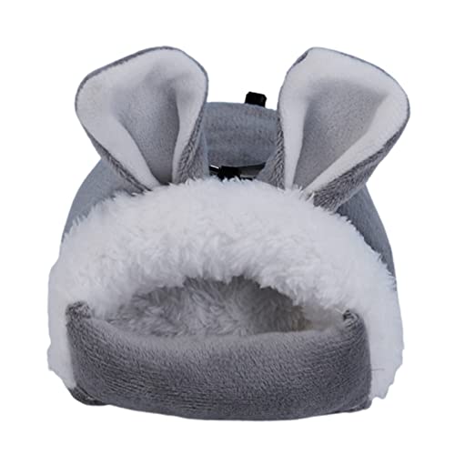 Bluelanss Guinea Pig Bed, Cave Cozy Hamster House Hideout for Guinea Pig Ferret Hedgehog Chinchilla Bearded Dragon Winter Nest Hamster Bed Accessories Grey S