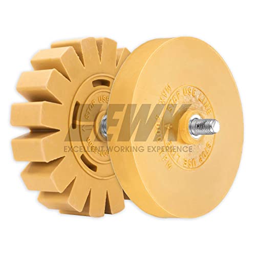 EWK 2 Pcs Serrated + Rounded Rubber Eraser Wheel Decal Remover Set for Cars, RVs, Trucks, Boats, Windows, Metal, Glass