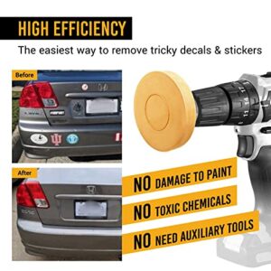 EWK 2 Pcs Serrated + Rounded Rubber Eraser Wheel Decal Remover Set for Cars, RVs, Trucks, Boats, Windows, Metal, Glass