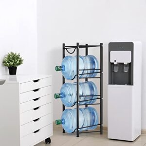 Water Jug Rack for 5 Gallon 4 Tier Water Cooler Jug Rack for Detachable Heavy Duty Water Bottle Holder Storage Shelf for Home, Office, Kitchen, Black