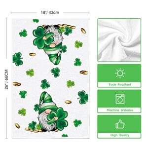 Artoid Mode Gnomes Beer Clover Shamrock St. Patrick's Day Kitchen Towels Dish Towels, 18x26 Inch Seasonal Holiday Decoration Hand Towels Set of 2