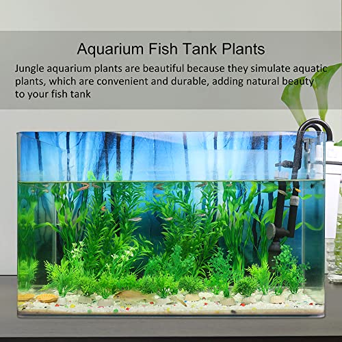 Ctpeng 23 Pcs Aquarium Plants Plastic,Artificial Fish Tank Plant for Aquarium Decoration (Green and White)