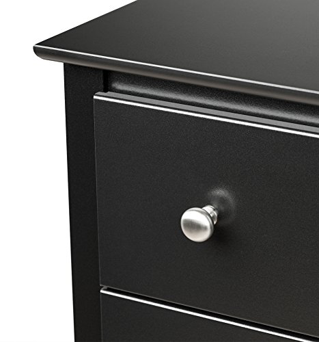 Sonoma 6 Drawer Double Dresser for Bedroom, Black & Sonoma 2-Drawer Nightstand, Black