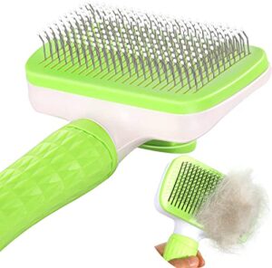 garstor dog brush, cat brush, dog brush for shedding, self cleaning pet brush for grooming long short haired dog cats, cat brushes for indoor cats, for dog cat rabbit remove loose fur and undercoat