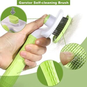 Garstor Dog Brush, Cat Brush, Dog Brush for Shedding, Self Cleaning Pet Brush for Grooming Long Short Haired Dog Cats, Cat Brushes for Indoor Cats, for Dog Cat Rabbit Remove Loose Fur and Undercoat