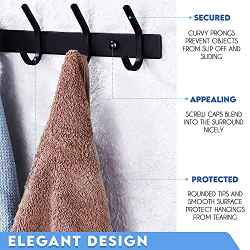 GlazieVault Coat Rack Wall Mount - Stainless Steel Coat Rack (2 Pack) - Heavy Duty Coat Hooks Wall Mounted - Coat Hanger for Hat Towel Robes Jacket Clothes for Bathroom Entryway