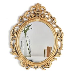 Mirrorize 20 x 24 Antique Gold Mirror for Living Room, Vintage Gold Framed Oval Mirror, Decorative Large Gold Mirror for Wall Decor, (IMP8568)