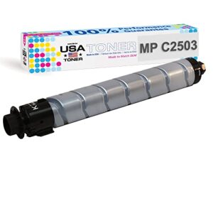 made in usa toner compatible replacement for ricoh mp c2003, mp c2503, mp c2004, mp c2504, lanier savin mp c2003, mp c2503, 841918 (black, 1 cartridge)