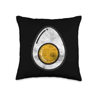 funny egg lover gifts boiled breakfast protein funny eggs food lover foodie throw pillow, 16x16, multicolor