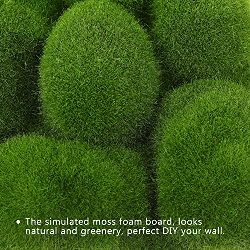 EXCEART Moss Wall Panel Simulation Green Moss Stone Foams Tile Board DIY Craft Wall Background Decoration for Home Living Room Bedroom