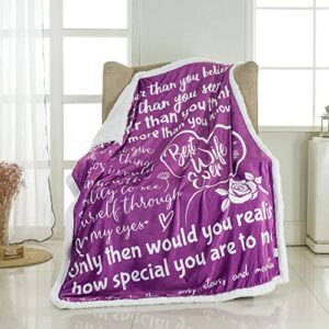 wife blanket happy anniversary romantic gifts - luxurious throw blankets with loving messages for gift for her | snuggly soft blanket from husband for valentine's day wife gifts | 50" x 60"