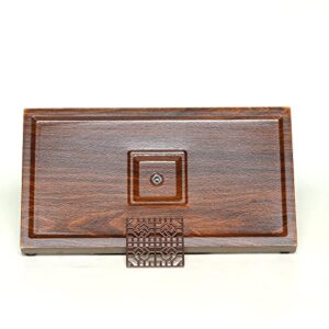 SILINE Wooden Tea Serving Tray,Chinese Kung Fu Tea Tray with Drain Hole and Pipe
