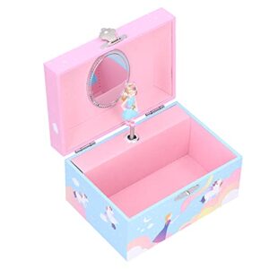 wene musical jewelry box, unique music storage box exquisite multifunction for organizing small daily items for kids girl for birthday children(d music box)