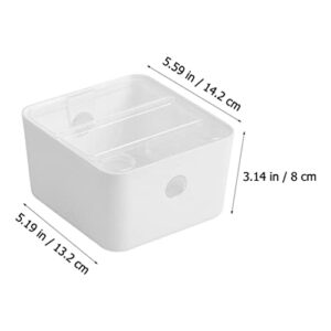 Cabilock Multi- Functional Plastic Tabletop Boxes Bathroom Drawer Organizer Bins Tabletop Makeup Organizer Plastic Storage Display Boxes for Dresser Vanity Bathroom Kitchen (White)