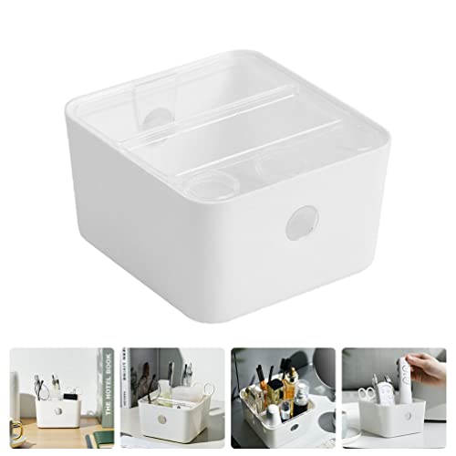 Cabilock Multi- Functional Plastic Tabletop Boxes Bathroom Drawer Organizer Bins Tabletop Makeup Organizer Plastic Storage Display Boxes for Dresser Vanity Bathroom Kitchen (White)