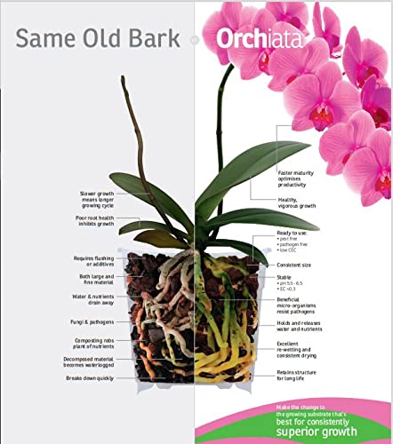 Orchiata Orchid Bark | Orchid Bark for Plants 100% Pure New Zealand Pinus Radiata | Classic ¼” to ⅜” Organic Potting Orchid Bark for Aeration and Longevity