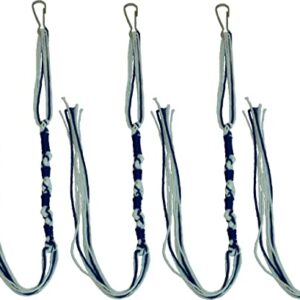 Holy Land Market Tzitzits (Set of Four) Sephardic Style White with Blue Thread - Tassels (Royal Blue) (Royal Blue/with Hooks, 17 Inch)