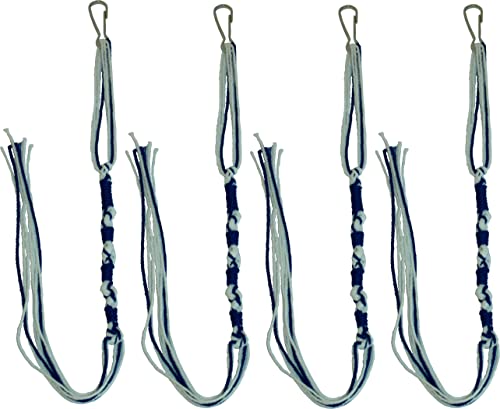 Holy Land Market Tzitzits (Set of Four) Sephardic Style White with Blue Thread - Tassels (Royal Blue) (Royal Blue/with Hooks, 17 Inch)