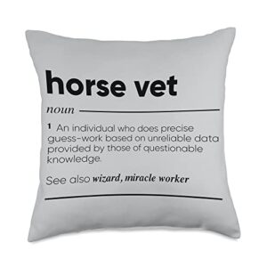 gifts for horse vet horse vet funny definition throw pillow, 18x18, multicolor