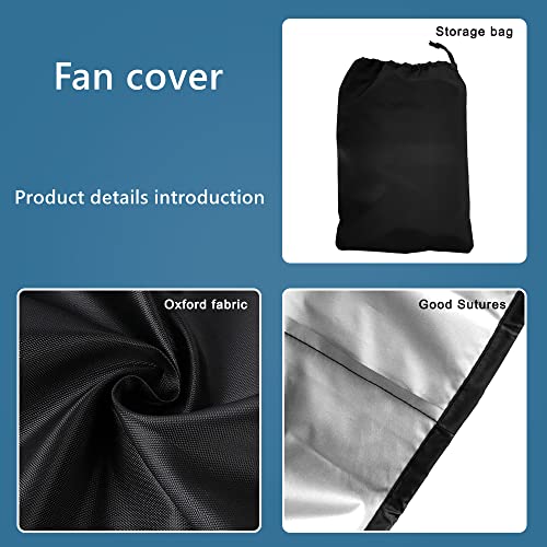 WHAIYIJIA Outdoor Fan Cover, Waterproof Dust Cover for 16-18" Standing Fan and Floor Fan, Compatible Pedestal Fan Cover for Indoor and Outdoor