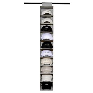 rauyivany hat rack closet organizer for caps - 10 hanging hat organizers - easy hat holder and baseball cap organizer - hat organizer to protect your hat