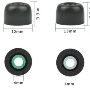 Zotech 4 Pairs Replacement Memory Foam Ear Tips for Sony WF-1000XM4 (2 Pair Gray and 2 Pair Black)