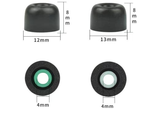 Zotech 4 Pairs Replacement Memory Foam Ear Tips for Sony WF-1000XM4 (2 Pair Gray and 2 Pair Black)