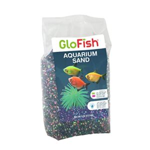 glofish aquarium sand 5 pounds, black with highlights, complements tanks and décor, (aq-78485)