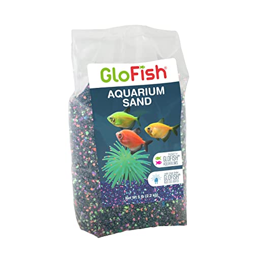 GloFish Aquarium Sand 5 Pounds, Black with Highlights, Complements Tanks and Décor, (AQ-78485)