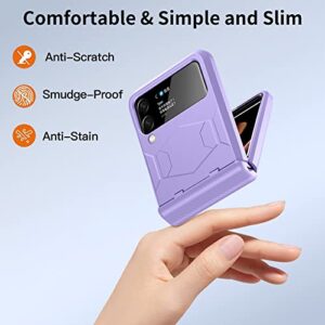 LEIAU Galaxy z flip 3 case with Hinge Protection,Samsung Galaxy flip 3 case Ultra Thin Shockproof Anti-Drop, Heavy Duty,Semi-Auto and Built-in Microfiber Hinge for Samsung z flip 3 5G (2021)